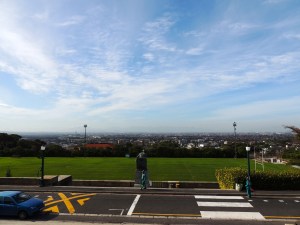 The view of the most important part of campus, the rugby pitches.
