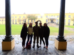 With a Capetonian soldier inside the Castle of Good Hope.