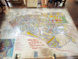A map demonstrating racial segregation at the District Six Museum.