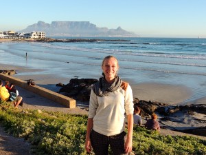 Outside The Blue Peter with Table Mountain in the background