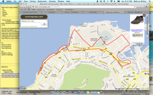 10.5ish km race route along the ocean
