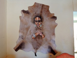 Animal hide and acrylic