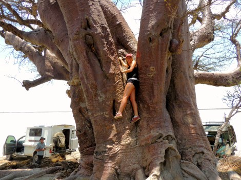 You can see the salt pans behind!