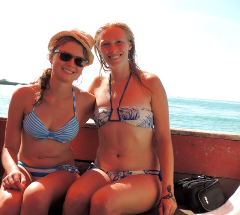 On the boat ride back to the hostel!