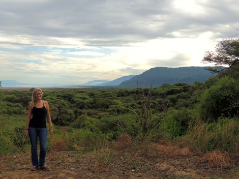 Standing over Lake Manyara