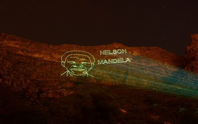 Table Mountain lit up at night