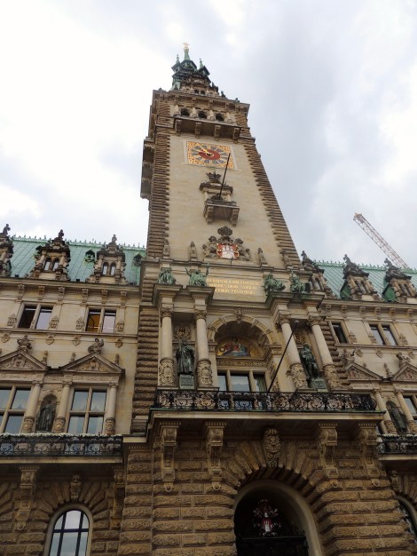 Outside the Rathaus (city hall) of Hamburg
