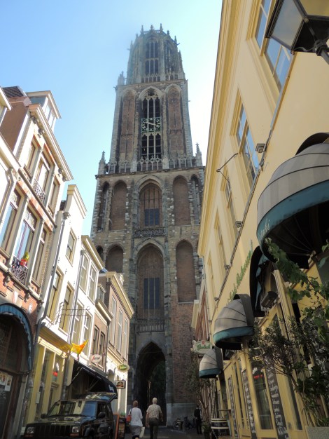 View of the tower from the streets of Utrecht