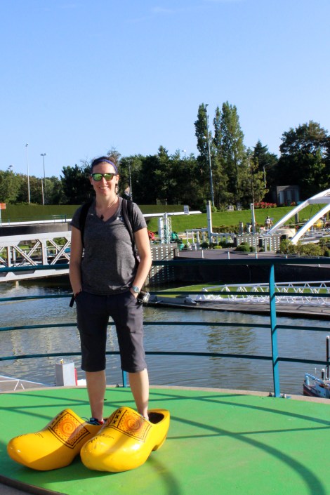 Madi rocking the giant clogs